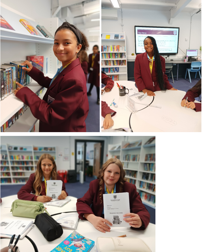 A collage of girls in a library

Description automatically generated