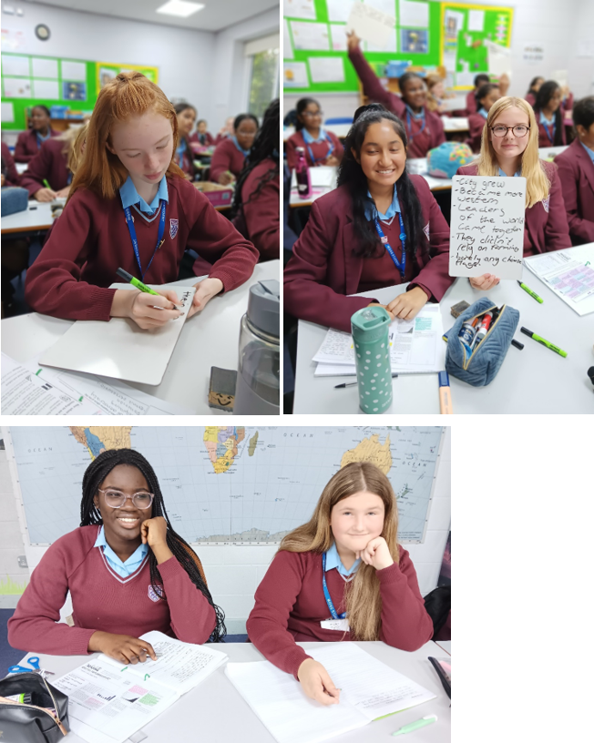 A collage of girls in a classroom

Description automatically generated