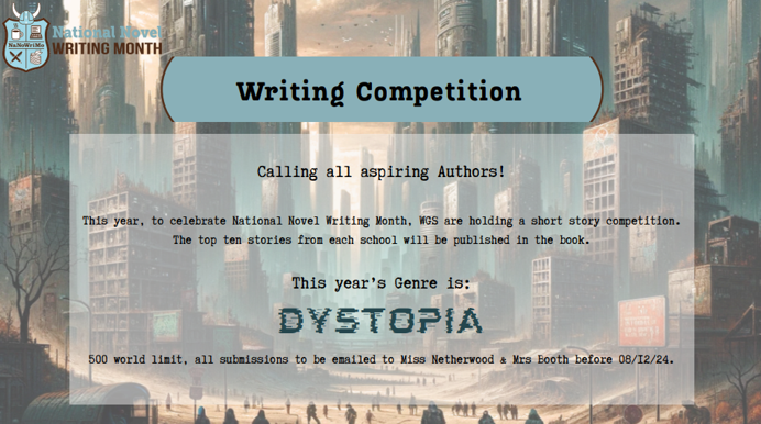 A writing competition card with a city landscape

Description automatically generated with medium confidence